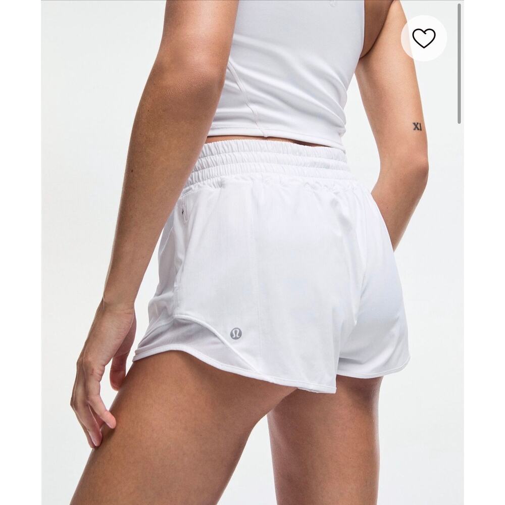 Lululemon Hotty Hot Shorts Size 12 White 2.5” Run Swift Lined - Picture 9 of 9